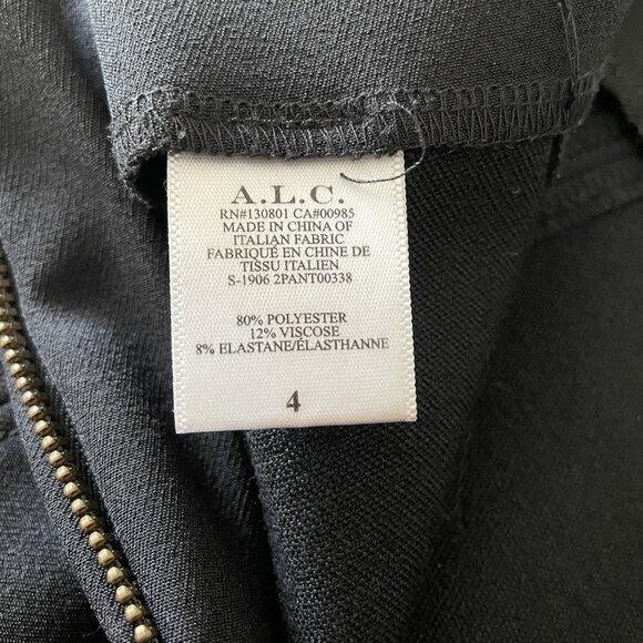 A.L.C. Pants Drew Size 4 Black Front Seam Crop Flare Knit Stretchy Kick Flare - Picture 10 of 11